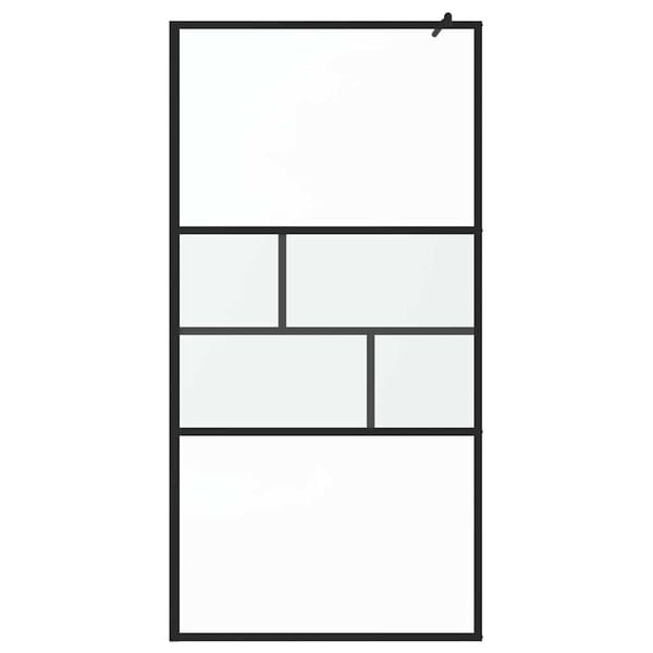 vidaXL Parede de Chuveiro Walk-in Preto 80 x 195 x 0.5 cm