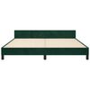 vidaXL Estrutura de cama c/ cabeceira 180x200 cm veludo verde-escuro