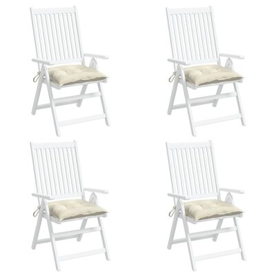 vidaXL Almofadões de cadeira 4 pcs 40x40x7cm tecido oxford branco nata