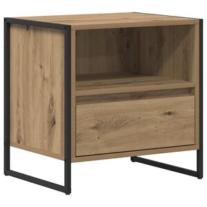 vidaXL Mesa-de-cabeceira Carvalho Artesanal 50 x 39,5 x 50 cm