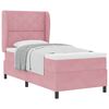vidaXL Cama Box com colch&atilde;o com cabeceira Rosa 190 x 90 cm Poli&eacute;ster