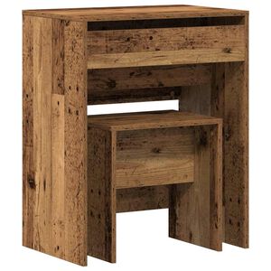 vidaXL Mesa de Maquiagem 2 unid. Madeira Antiga 60 x 40 x 75 cm