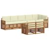 vidaXL Conjunto de Sof&aacute;s para Exterior 8 unid. Natural e Creme