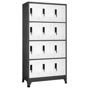 vidaXL Cacifo a&ccedil;o 90x45x180 cm antracite e branco
