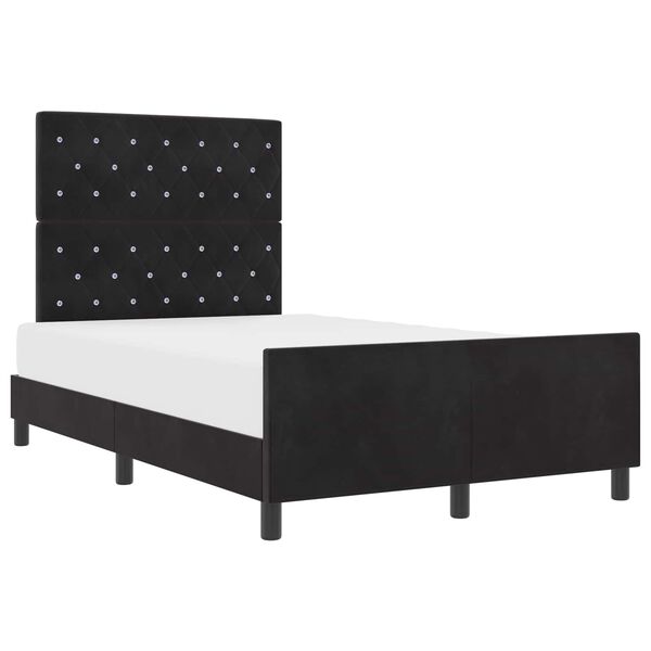 vidaXL Cama Box com cabeceira Preto 120 x 200 cm Veludo