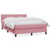 vidaXL Cama com molas/colch&atilde;o 140x220 cm veludo rosa