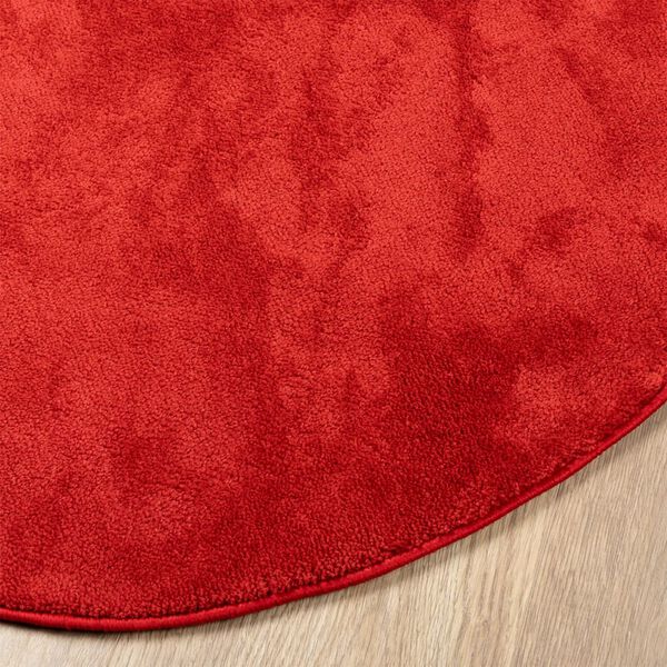 vidaXL Tapete de pelo curto OVIEDO &Oslash; 120 cm vermelho