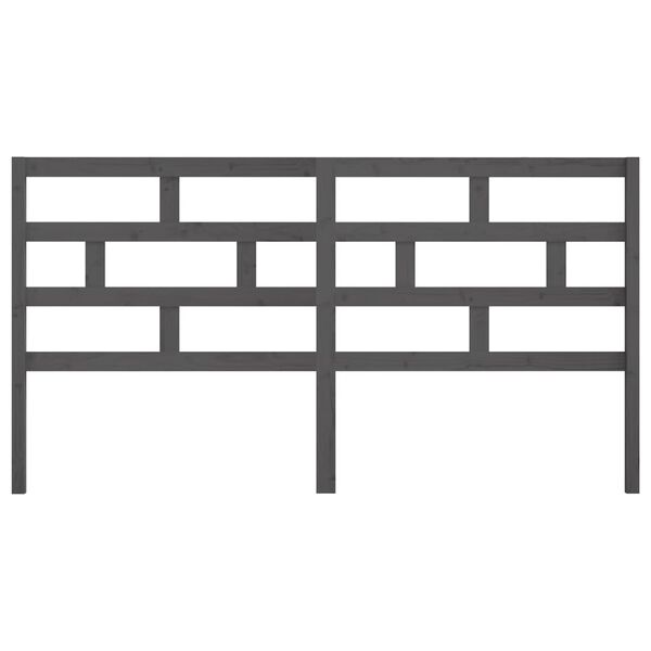 vidaXL Cabeceira de cama 186x4x100 cm pinho maci&ccedil;o cinzento