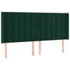vidaXL Cabeceira cama c/ abas veludo 183x16x118/128 cm verde-escuro