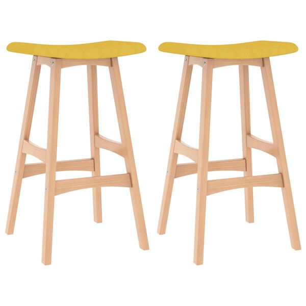 vidaXL Bancos de bar 2 pcs tecido amarelo mostarda