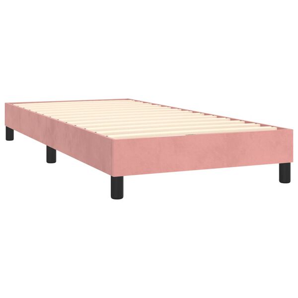 vidaXL Estrutura de cama com molas 80x200 cm veludo rosa