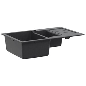 vidaXL Lava-loi&ccedil;a de cozinha com cuba dupla Granito 80 x 50 x 30,5 cm