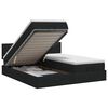 vidaXL Cama ottoman com colch&atilde;o com cabeceira 2 unid. Preto Tecido