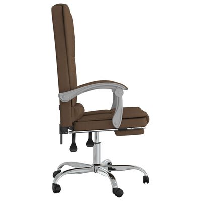 vidaXL Cadeira massagens escritório reclinável tecido castanho