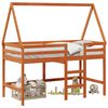 vidaXL Estrutura de cama loft Castanho Cera 90 x 190 cm