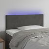vidaXL Cabeceira de cama c/luzes LED veludo 100x5x78/88cm cinza-escuro