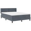 vidaXL Cama Box com colch&atilde;o Cinza Escuro 190 x 140 cm Veludo