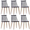 vidaXL Cadeiras de jantar 6 pcs pl&aacute;stico preto