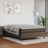 vidaXL Estrutura de cama com molas 140x190 cm couro artificial castanho