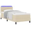 vidaXL Cama Box com colch&atilde;o com led Creme 90 x 190 cm tecido