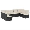 vidaXL 9 pcs conjunto de sof&aacute;s p/ jardim c/ almofad&otilde;es vime PE preto
