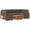 vidaXL Conjunto de Sof&aacute;s para Exterior 7 unid. Natural e Antracite