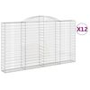 vidaXL Cestos gabi&atilde;o arqueados 12 pcs 300x30x160/180 ferro galvanizado