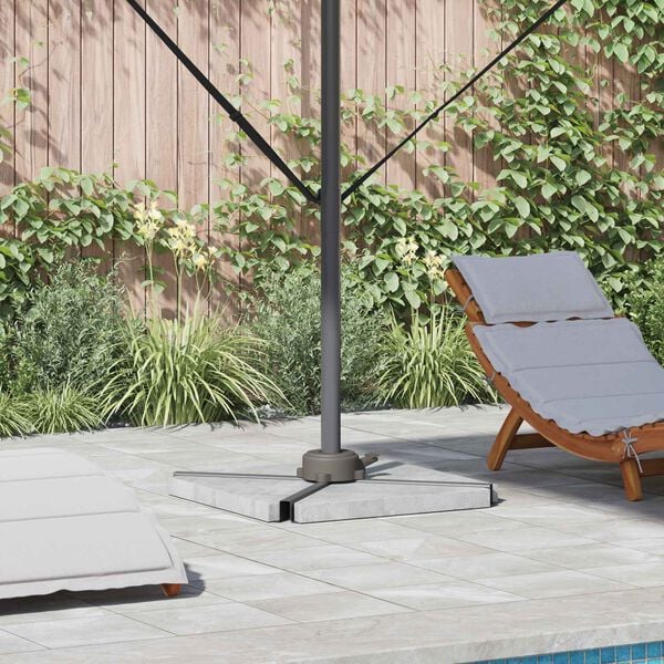 vidaXL Base para chap&eacute;u de sol Prateado 23 x 14 x 6 cm