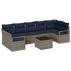 vidaXL Conjunto de Sof&aacute;s 8 pcs Cinzeto vime PE