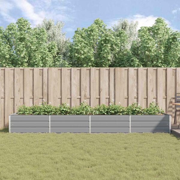 vidaXL Floreira Cinzento-claro 195 x 100 x 45 cm A&ccedil;o Galvanizado