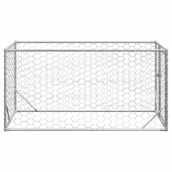 vidaXL Canil para c&atilde;es ao ar livre com porta 2x1x1 m a&ccedil;o galvanizado