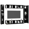 vidaXL Conjunto de m&oacute;vel de TV Montado na parede 10 pcs Carvalho Preto