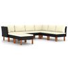 vidaXL 8 pcs conjunto lounge de jardim c/ almofad&otilde;es vime PE preto
