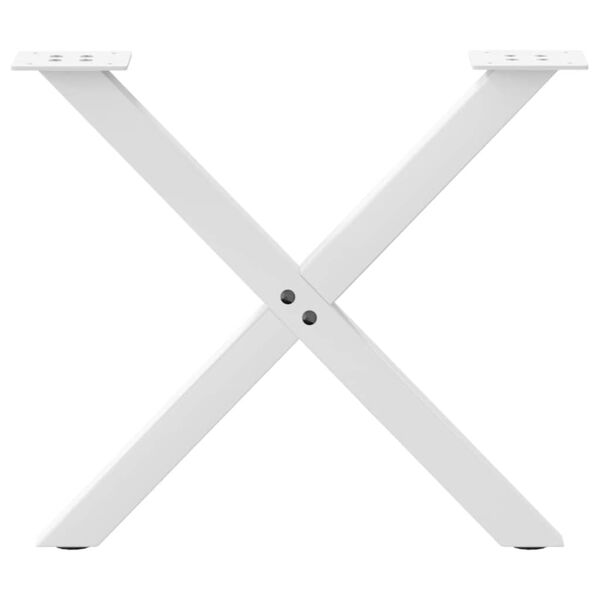 vidaXL P&eacute;s para mesa de centro em formato de X, 2 pe&ccedil;as, branco, 60x (42-43) cm, a&ccedil;o