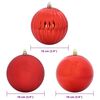 vidaXL Conjunto de Bolas de Natal XL 15 pcs Vermelho Pl&aacute;stico