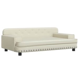 vidaXL Cama para c&atilde;es 90x53x30 cm couro artificial cor creme