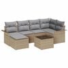 vidaXL Conjunto de Sof&aacute; de Jardim 7 unid. Bege vime PE