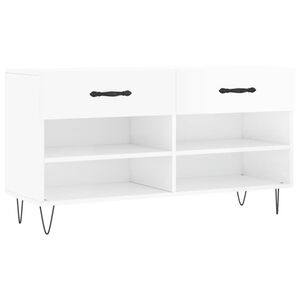 vidaXL Banco sapateira 102x35x55 cm derivados madeira branco brilhante