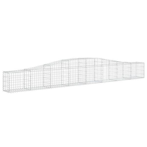 vidaXL Cestos gabi&atilde;o arqueados 3 pcs 400x30x40/60 cm ferro galvanizado