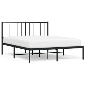 vidaXL Estrutura de cama com cabeceira 120x190 cm metal preto