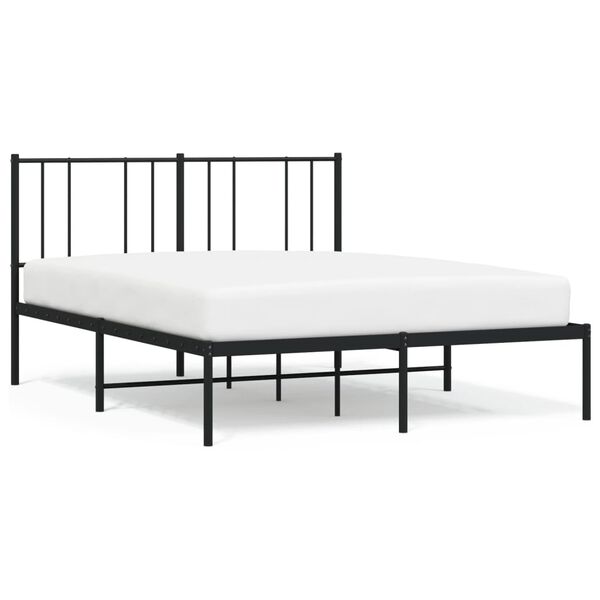 vidaXL Estrutura de cama com cabeceira 120x190 cm metal preto