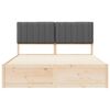 vidaXL Estrutura de Cama com Cabeceira Estofada Cinza Escuro
