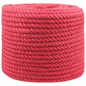 vidaXL Corda de Juta 12 mm Vermelho 100% juta Tossa