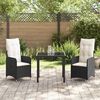 vidaXL Conjunto de Jantar para Jardim 3 pcs Preto Rattan Sintético
