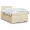 vidaXL Cama boxspring com colch&atilde;o 120x190 cm tecido cor creme