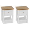 vidaXL Mesas de cabeceira 2 pcs 36x30x47 cm madeira de carvalho maci&ccedil;a