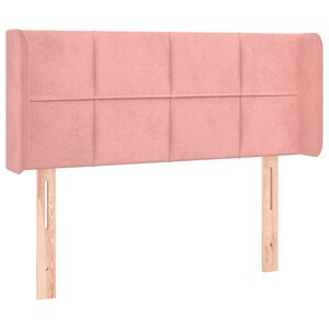 vidaXL Cabeceira de cama c/ abas veludo 83x16x78/88 cm rosa