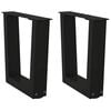 vidaXL P&eacute;s para mesa de centro em V, 2 pe&ccedil;as, preto, 40x(30-31,3) cm, a&ccedil;o