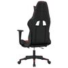 vidaXL Cadeira gaming massagem + apoio couro art. preto/vermelho tinto