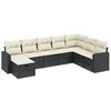 vidaXL 8 pcs conjunto sof&aacute;s de jardim com almofad&otilde;es vime PE preto